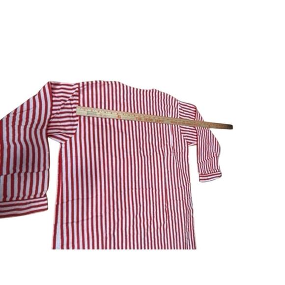 "Botany 500" Red & White Striped Flannel Christmas Night Shirt VTG SZ S/M Unisex - Picture 11 of 11